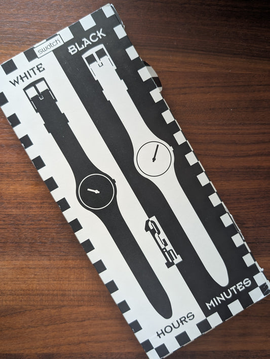 Swatch "White Hours Black Minutes" GZS10 (2-Pack) (NOS)