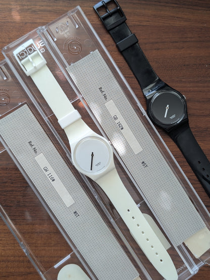 Swatch "White Hours Black Minutes" GZS10 (2-Pack) (NOS)