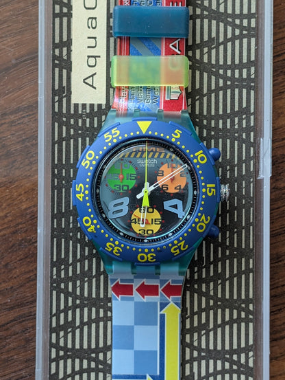 Swatch Aqua Chrono "Gameover" SEL101 (NOS)
